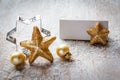 Christmas still life on wood, place card, copy space Royalty Free Stock Photo