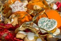 Christmas Still with Oranges Peanuts and Heart Decoration