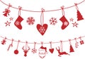 Christmas stocking decoration, vector set Royalty Free Stock Photo