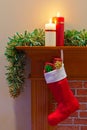 Christmas stocking full of presents Royalty Free Stock Photo