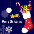 Christmas Stocking with Gifts Royalty Free Stock Photo