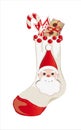 Christmas stocking with gifts Royalty Free Stock Photo