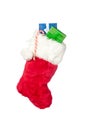 Christmas stocking isolated on white Royalty Free Stock Photo