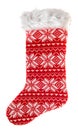 christmas stocking. knitted sock for gifts. winter holidays symbol Royalty Free Stock Photo