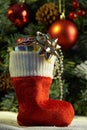 Christmas stocking with presents Royalty Free Stock Photo