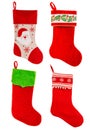 Christmas stocking. Red sock for gifts. Ornaments Royalty Free Stock Photo