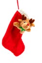 Christmas stocking with rudolph