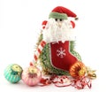 Christmas stocking with Santa Claus