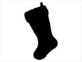 Christmas stocking silhouette vector art white background