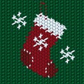 Christmas Stocking, Sock illustration on embroidery
