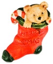 Christmas Stocking with Stuffed Bear Royalty Free Stock Photo
