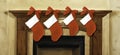 Christmas stockings on mantel