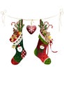 Christmas Stockings with presents Royalty Free Stock Photo
