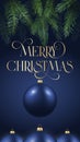 Christmas Stories Vector Advertising Card or Poster. Pine Branches Background with Realistic Baubles and Text Copy Space