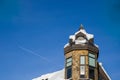 A Christmas Story in Whistler  village - Snow-covered buildings - on the roofs, Ski resort. A cold but clear sunny winter day. Royalty Free Stock Photo