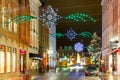 Christmas street at Bruges, Belgium