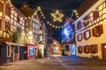 Christmas street in Colmar, France Royalty Free Stock Photo