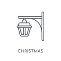 christmas Street light linear icon. Modern outline christmas Str