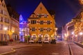 Christmas street at night, Colmar, Alsace, France Royalty Free Stock Photo