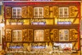 Christmas street at night in Colmar, Alsace, France Royalty Free Stock Photo