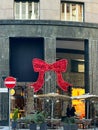 Christmas streets of Milan. Christmas decorations in Montenapoleone street Milan, Lombardy, Italy Royalty Free Stock Photo