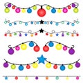 Christmas String Lights Set on white background Royalty Free Stock Photo