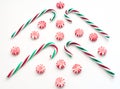 Christmas striped candies and canes