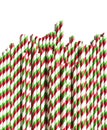 Christmas striped paper straws