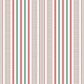 Christmas stripes pattern in red, green, white. Seamless vertical lines from glen texture for bed sheet, dress, skirt.