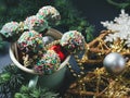 Christmas styled cake pops Royalty Free Stock Photo