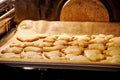 Christmas sugar cookies baking in the oven Royalty Free Stock Photo