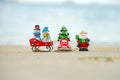 Christmas on summer sea background. Tropical paradise, ocean beach texture for new year banner. Royalty Free Stock Photo