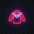 Christmas sweater icon neon on light background. Vector illustration