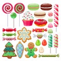 Christmas sweets set. Assorted candies and cookies. Royalty Free Stock Photo