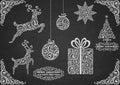 Christmas symbols chalkboard