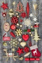 Christmas Symbols with Decorations Royalty Free Stock Photo