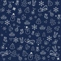 Christmas symbols pattern greeting poster Royalty Free Stock Photo