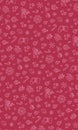 Christmas symbols on red paper, 3d rendering, pattern