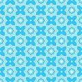 Christmas symmetrical pattern. Seamless pattern with stars and snowflakes on a light blue background. Geometric simple festive Royalty Free Stock Photo