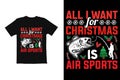 Christmas t shirt design. Christmas day plan air sports t shirt graphic