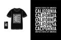 California t shirt mockup typography