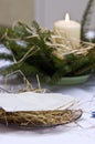 Christmas table arrangement Royalty Free Stock Photo