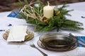 Christmas table arrangement Royalty Free Stock Photo