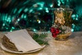 Christmas table arrangement. Eucharistia Royalty Free Stock Photo