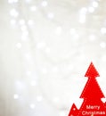 Christmas table on the background of Christmas lights bokeh Royalty Free Stock Photo