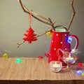 Christmas table decorations Royalty Free Stock Photo