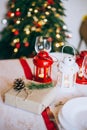 Christmas table decorations Royalty Free Stock Photo