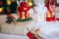 Christmas table decorations Royalty Free Stock Photo