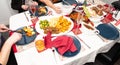 Christmas Table with festive Food