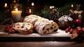 Christmas table graced by Stollen, a flavorful and beloved German dessert